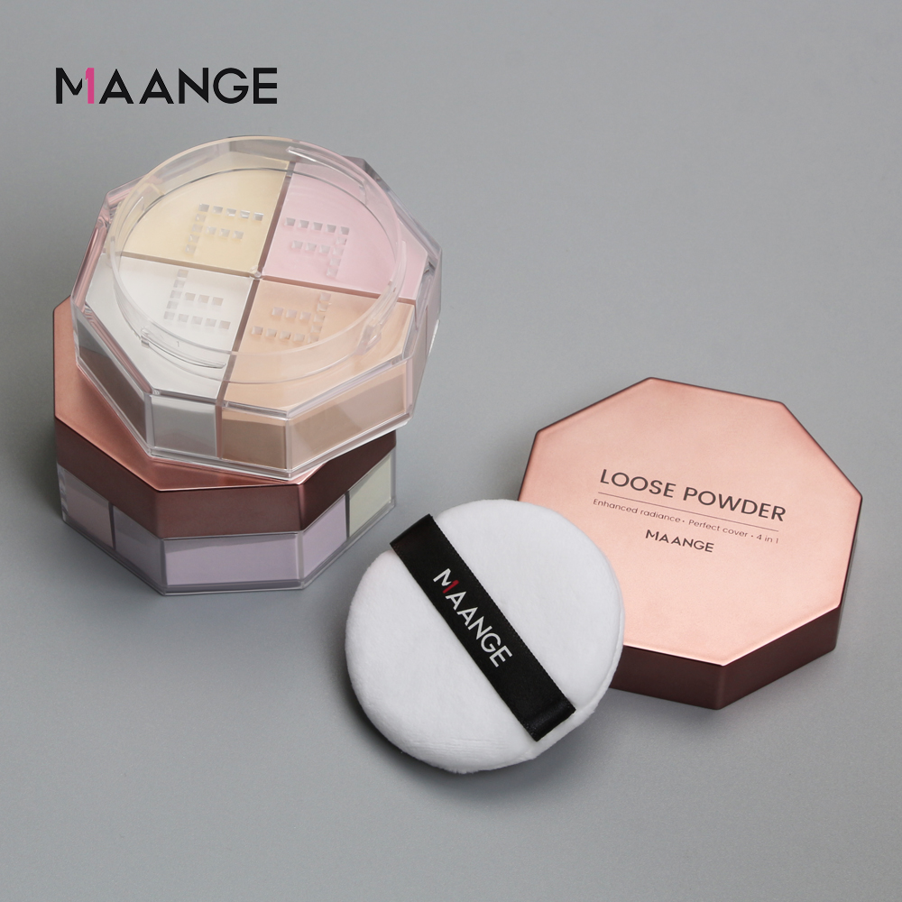 Phấn phủ dạng bột MAANGE 88g 4 màu siêu mịn kiềm dầu màu sắc tự nhiên | BigBuy360 - bigbuy360.vn