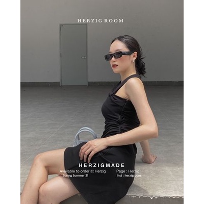 Keva dress B1823 - Váy ôm nhúm eo HERZIG quai cổ phong cách chất co dãn cá t | BigBuy360 - bigbuy360.vn