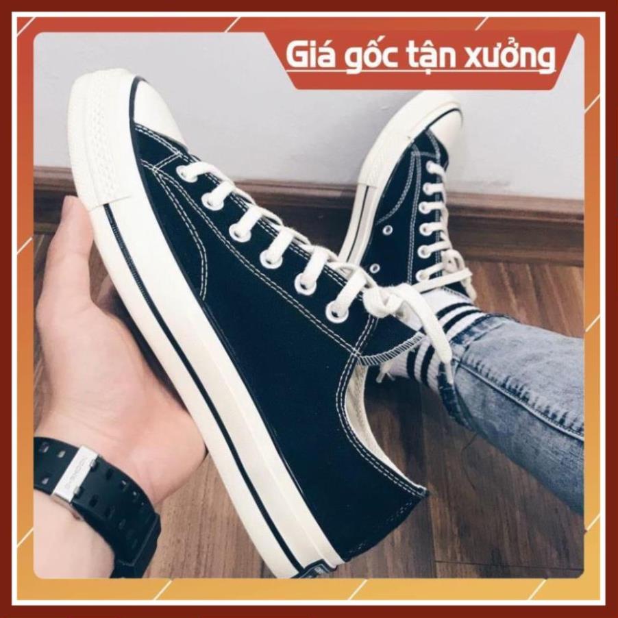 Giày Cv Thể Thao Nam Nữ Đen Đế Kem , Giày Conver. 1970s Cổ Thấp Đen Thấp Đẳng Cấp
