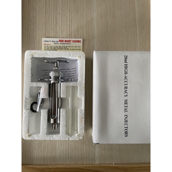 Xilanh inox 20ml ruột thuỷ tinh có thể tái sử dụng