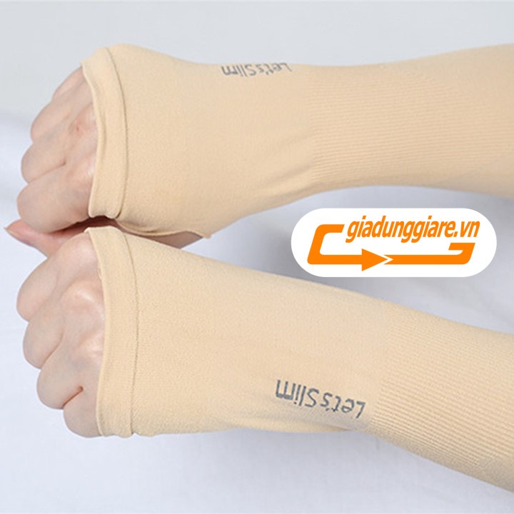 Đôi Găng tay chống nắng xỏ ngón Hàn Quốc Let's Slim Aqua  chống tia UV vải dầy dặn - giadunggiare.vn