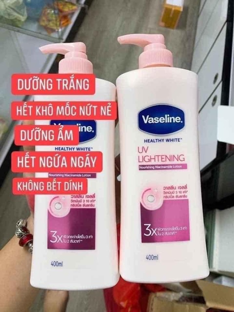 Vaseline 10x dưỡng trắng dưỡng ẩm 380ml Thái lan