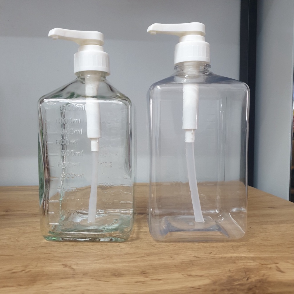 Bình đựng siro bằng nhựa - thủy tinh có vòi pump định lượng 10ml 1 lần bơm
