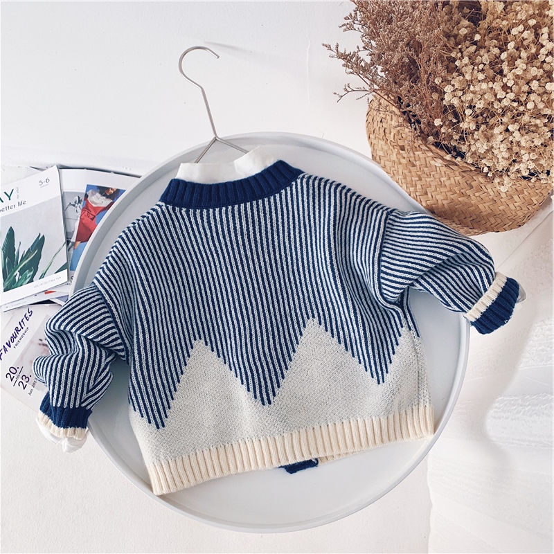 Áo khoác Cardigan dệt kim phong cách Hàn quốc cho bé trai