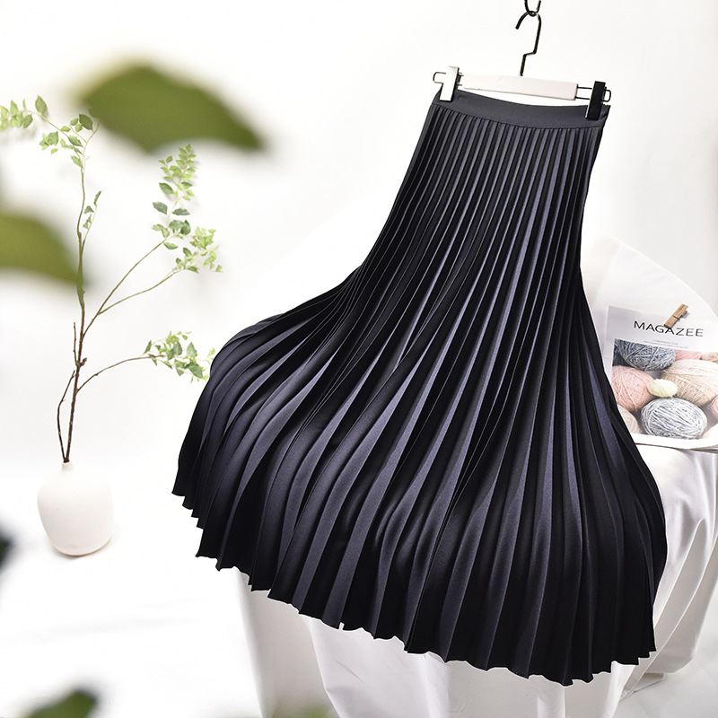 Chân Váy Dài Chữ A Xếp Ly Thời Trang Nữ Tính Thanh Lịch