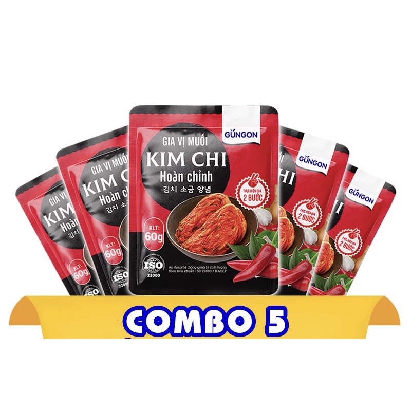 Gia vị Muối kim chi Hàn Quốc (combo 5 gói) 60g