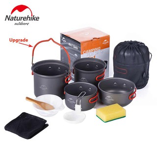 Bộ nồi dã ngoại 4 in 1 NatureHike NH18T018-G dành cho 2-3 người