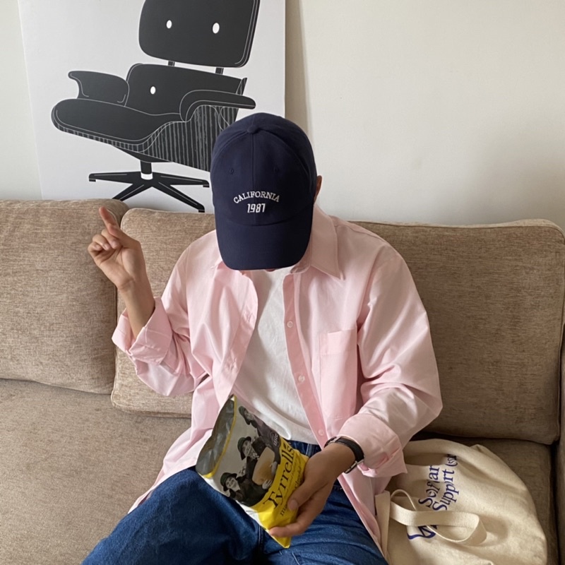 ÁO SƠ MI NAM - HEE BY OHI - Màu Hồng Nhạt Pastel Cotton 100%