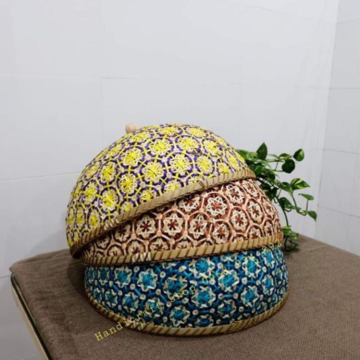 Lồng bàn tre- Lồng bàn tre đan hoa thị 33cm