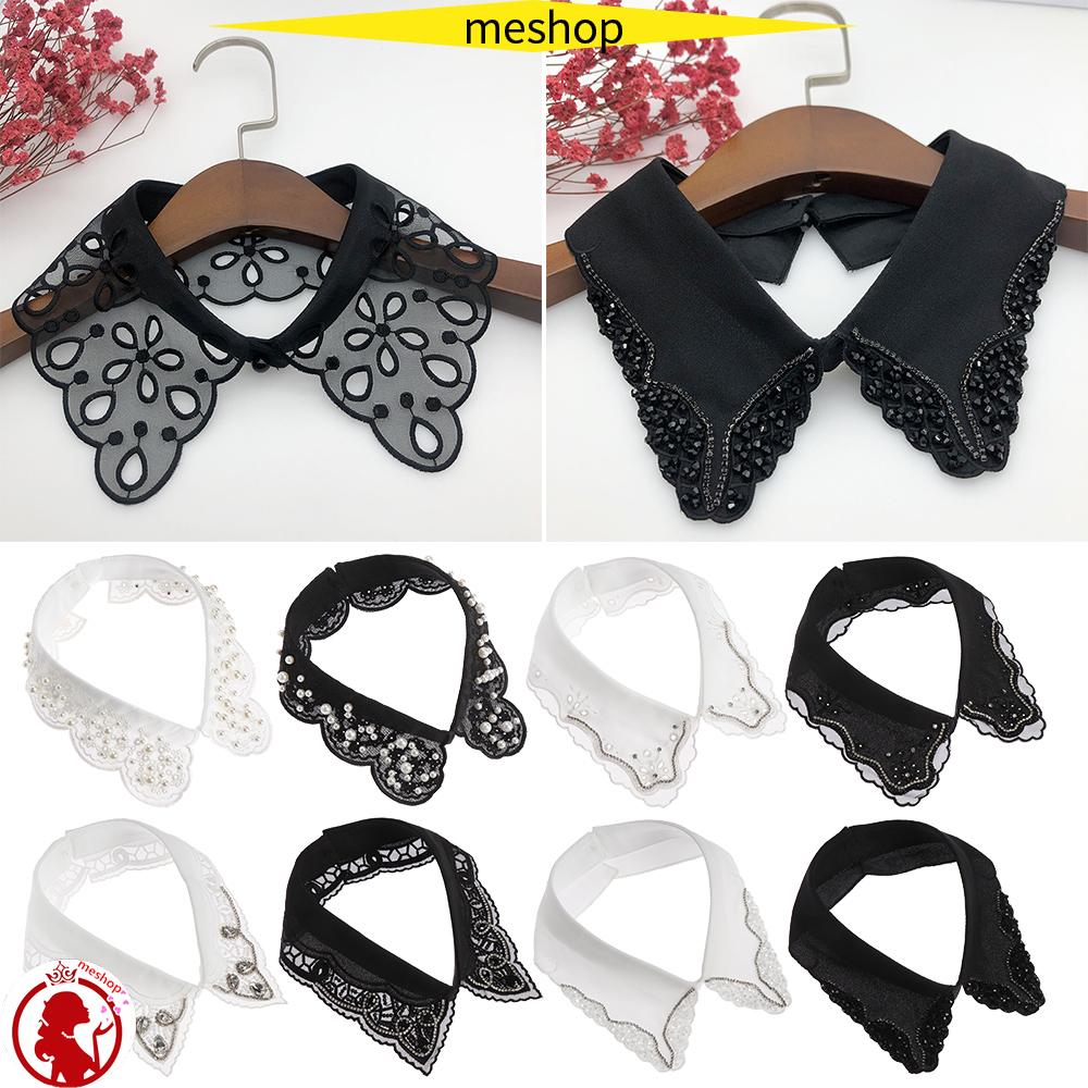 Cổ Áo Giả Thêu Ren Màu Trắng/Đen Phong Cách Cổ Điển Cho Nam Và Nữ