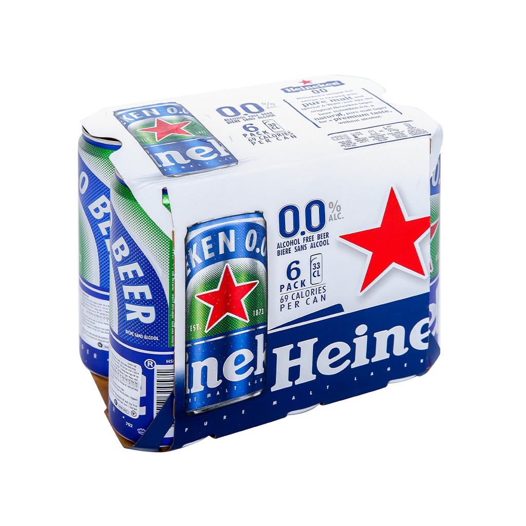 Lốc 6 Lon Cao Bia Heineken 0.0% Cồn - 0.0 Độ 330ml/Lon Date Luôn Mới