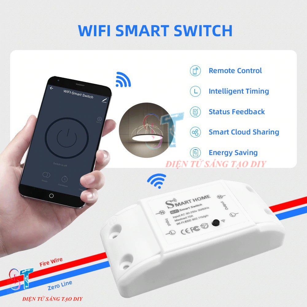 Công Tắc Thông Minh Hẹn Giờ, Bật Tắt Thiết Bị Từ Xa Kết Nối Wifi, 3G, 4G Smart Tuya