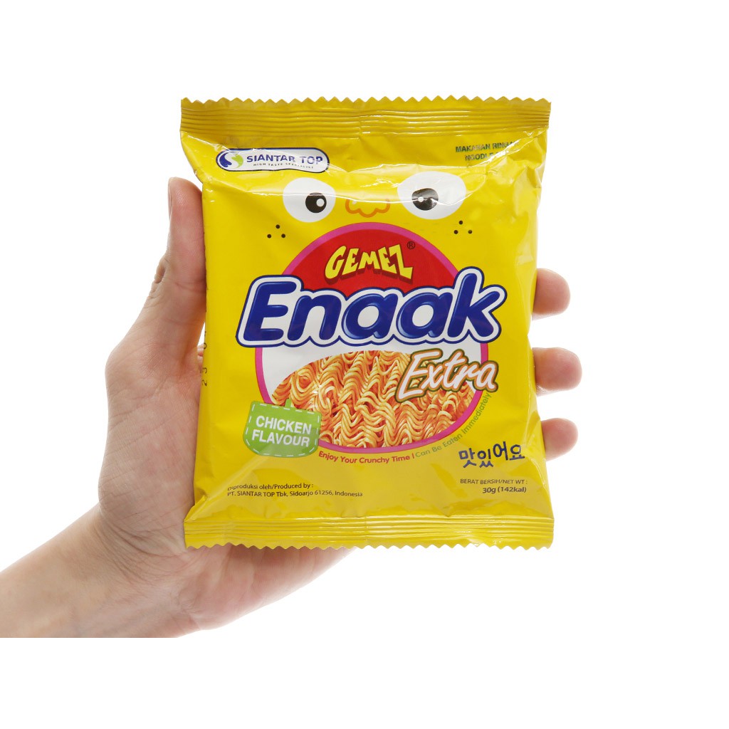 Snack Mì Gemez Enaak Extra Hương Vị Gà Nướng Gói 30g