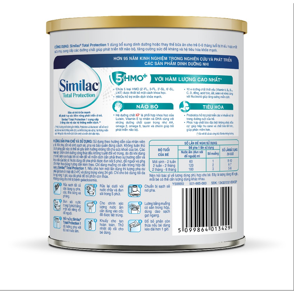 Sản phẩm dinh dưỡng công thức Similac Total Protection 1 400g/lon
