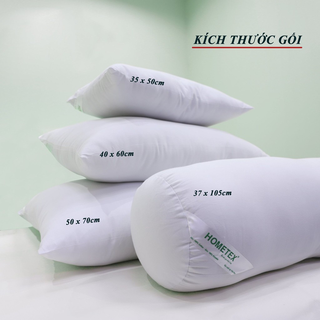 Ruột gối đầu - Ruột gối nằm ép hơi 35x50cm Hometex chất 100% cotton thông thoáng,êm ái