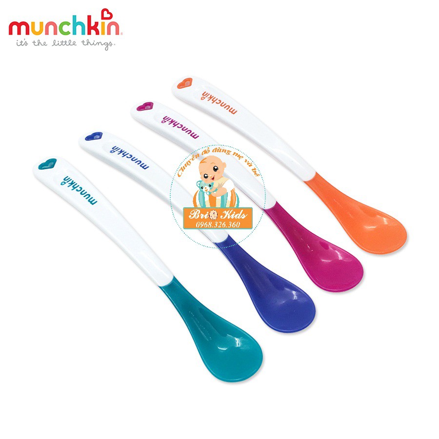 Bộ 4c thìa ăn dặm Munchkin báo nóng cho bé ăn dặm