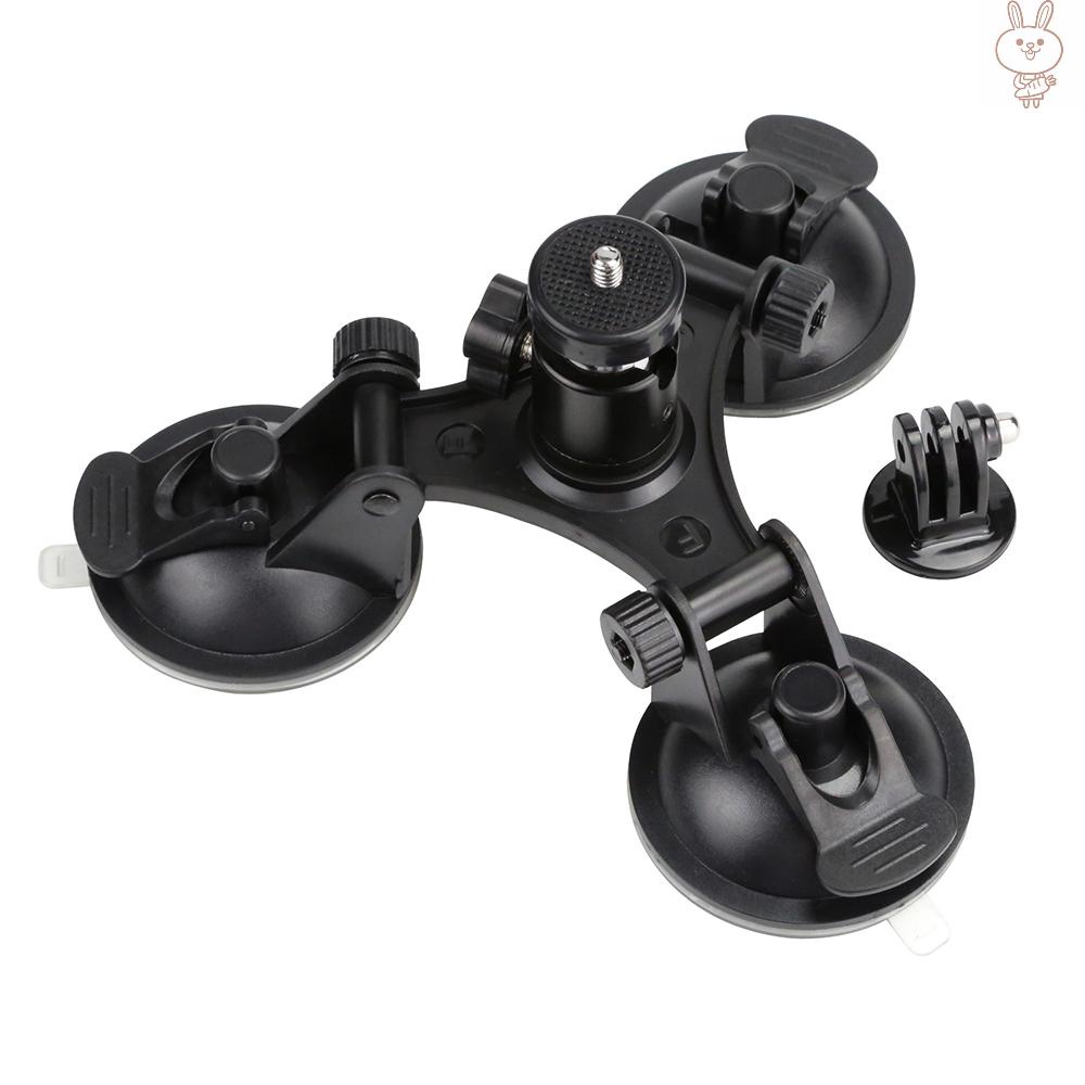 RD Sports Camera Triple Suction Cup Mount Sucker for GroPro  5/4/3+/3 for Xiaomi Yi with Tripod Mount Adapter Action Camera Mount