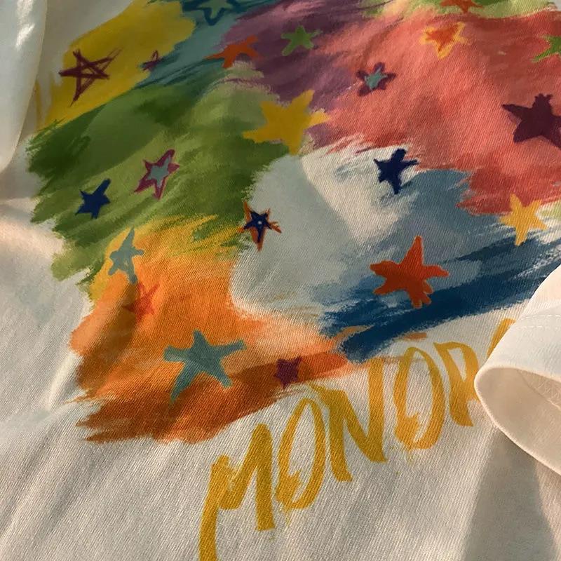 NRVP Áo Thun 100% Cotton Dáng Rộng Thời Trang Hàn Quốc Cho Nữ