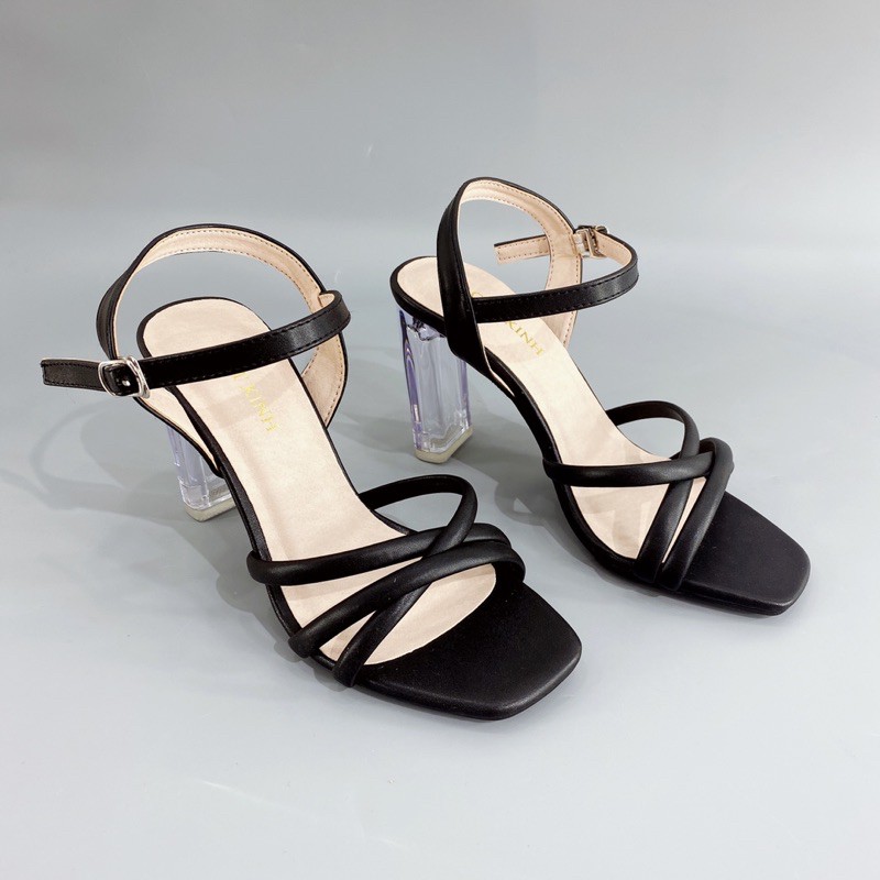 Sandal Cao Gót GÓT XINH GX274 Quai Ngang Mỏng Đế Cao 5cm Da Mềm Gót Vuông