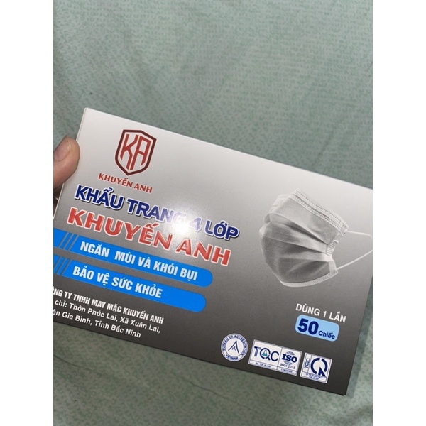 2 hộp khẩu trang 4 lớp hương quế Khuyến Anh chính hãng