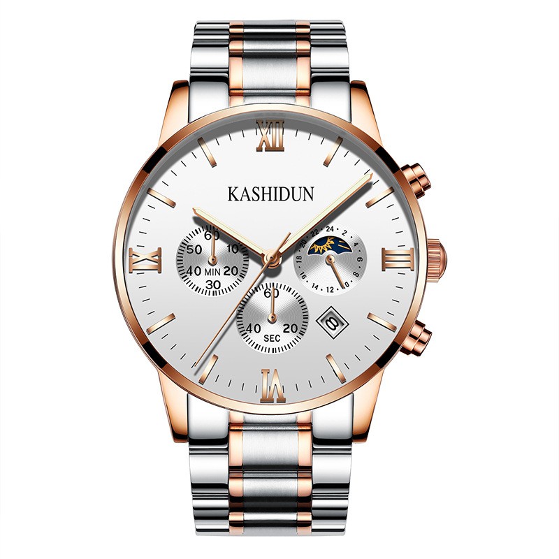 (SIÊU PHẨM) Đồng Hồ Nam Chạy 6 Kim KASHIDUN JAPAN Kim Dạ Quang Dây Thép Đúc Đặc_ Full Box | BigBuy360 - bigbuy360.vn