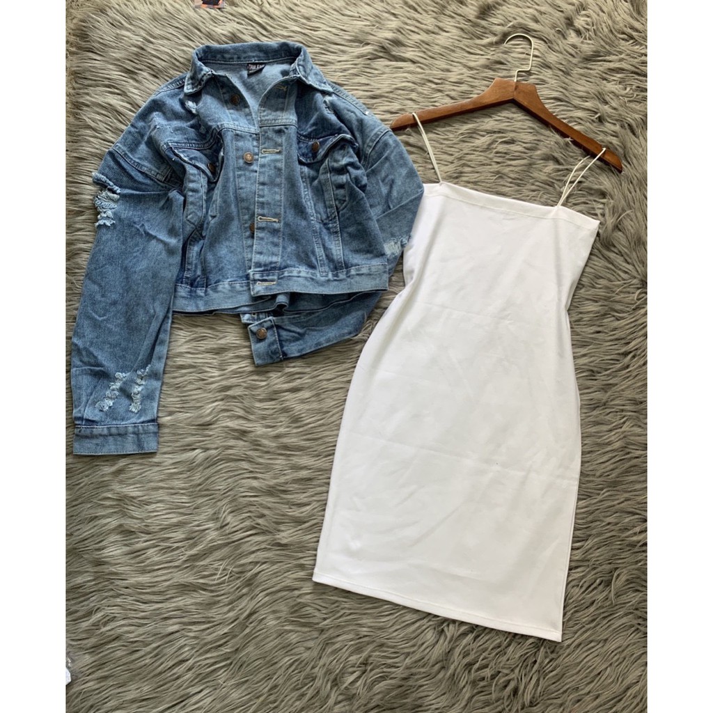 Đầm 2 dây bún chất thun bozip siêu đẹp ôm body tôn dáng | BigBuy360 - bigbuy360.vn