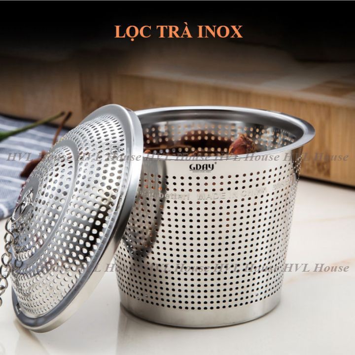 Lọc trà inox 304 hình trụ, có dây treo, không gỉ, nhiều kích thước - LOKING