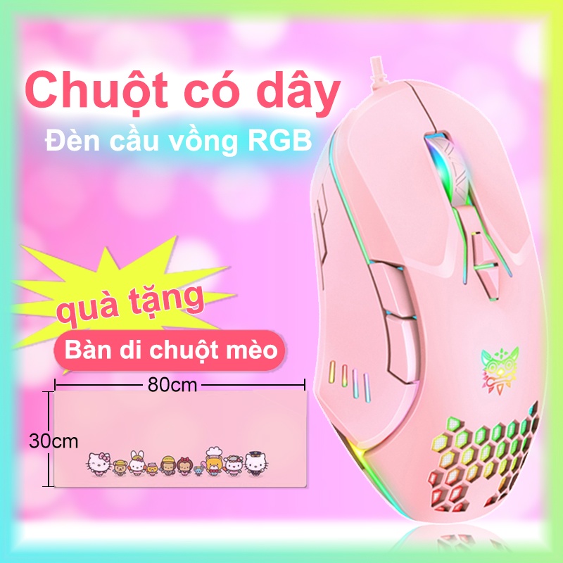 Chuột chơi game có dây ONIKUMA CW902 Chuột quang RGB Đèn đầy màu sắc Chuột Bluetooth không dây