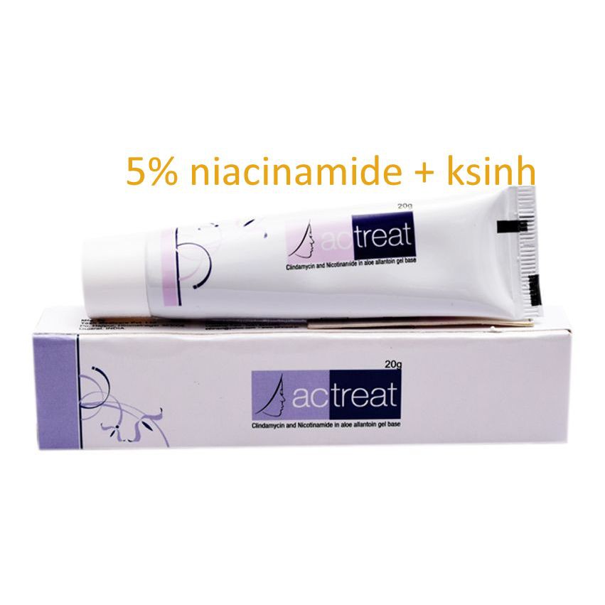 Chấm mụn Actreat gel (20g), giảm sạch mụn, kiềm dầu, mờ thâm - 5% niacinamide và clinda.my.ci