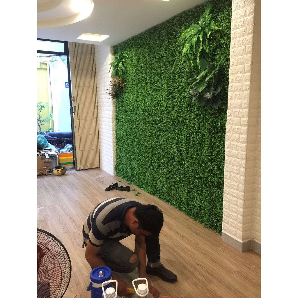 Combo 10 tấm Thảm Cỏ Nhân Tạo Treo Tường Trang Trí Không Gian Xanh