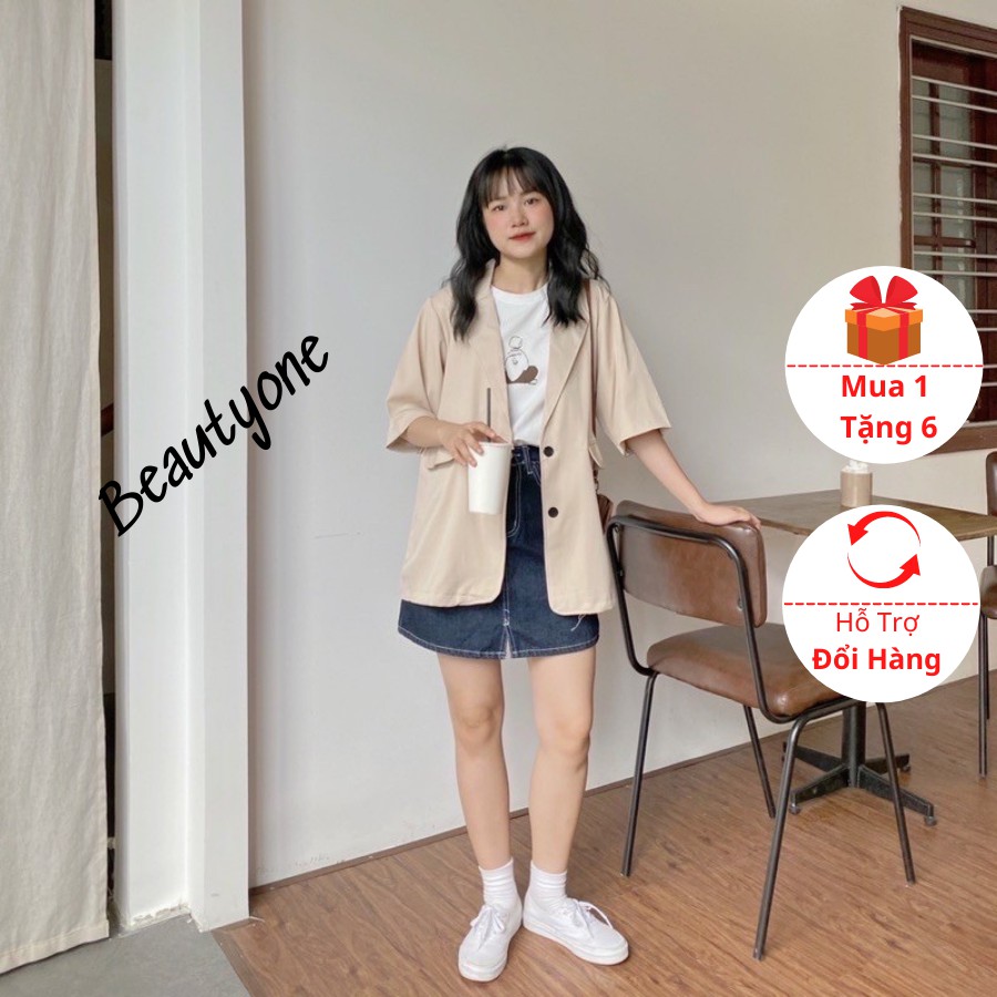 Áo Blazer Cộc Tay Hot Hit 2021 - Áo Vest Cộc Tay Phong Cách Hàn Quốc