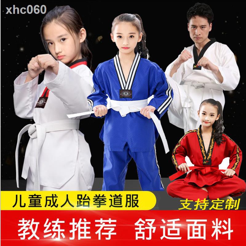 Bộ Đồ Tập Võ Taekwondo Tay Ngắn Chất Liệu Cotton Cho Người Lớn Và Trẻ Em