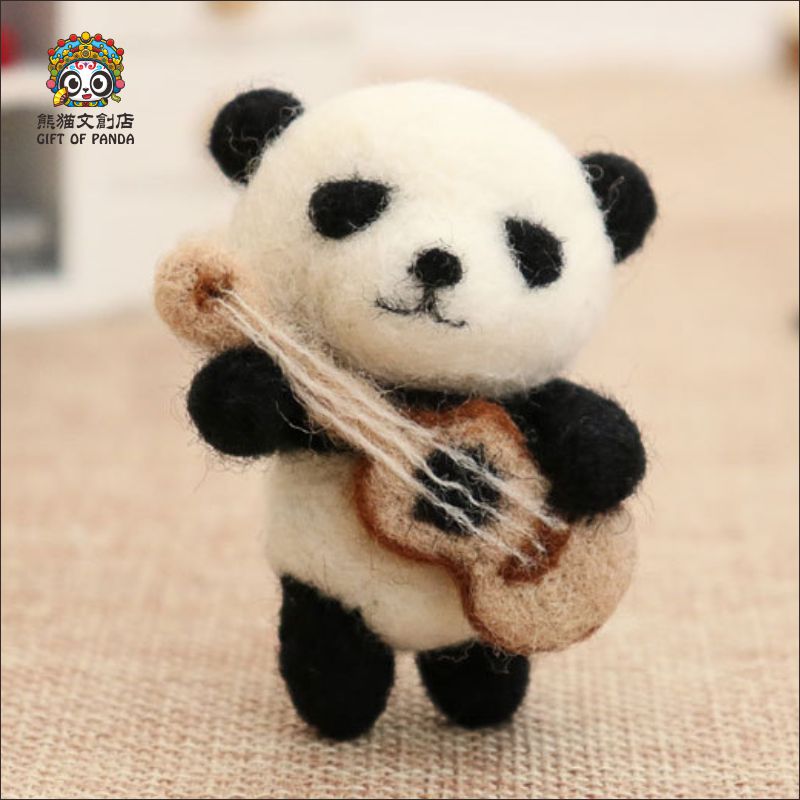 Wool FeltdiyMaterial Package Poke Handmade Fabric Panda Doll Pendant Doll Tourist Souvenir