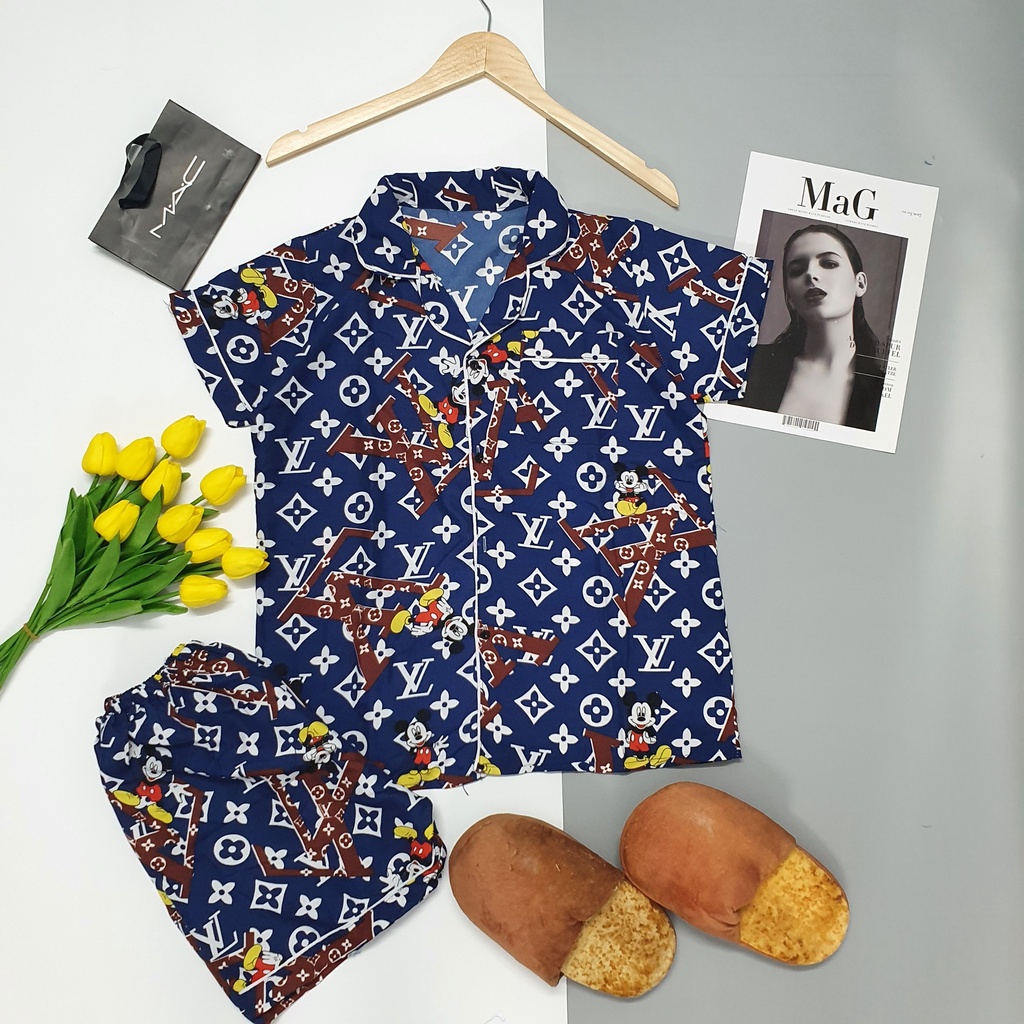 Đồ bộ nữ CARY,bộ pijama kate lụa tay cộc quần dài chất mát cho mùa hè | BigBuy360 - bigbuy360.vn