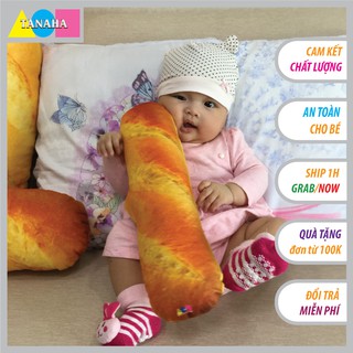 Gối ôm 3D Bánh Mì Nhồi Bông Cho Bé An Toàn Êm Ái , Gấu Bông Bánh Mì Cho Bé size 40cm Nhồi Gòn Bi Loại 1