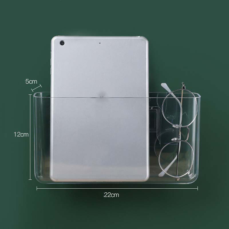 Giá đựng đồ gắn tường tự dính không cần khoan thiết kế trong suốt đa năng tiện dụng