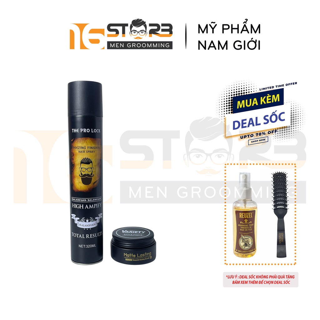 Combo Gôm The Pro Lock Sáp Vuốt Tóc Variety Matte Lasting