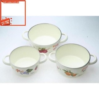 Bộ 3 Nồi Tráng Men Hoa Văn