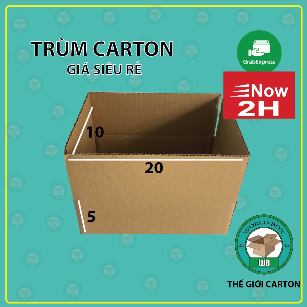 hộp carton gói hàng 20x10x5 bộ 20 cứng cáp