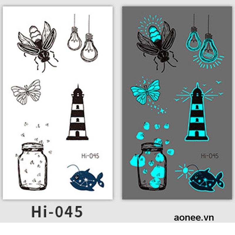 ✨✨Miếng Dán Hình Xăm Phát Quang Chống Thấm Nước Hình Bướm Độc Đáo