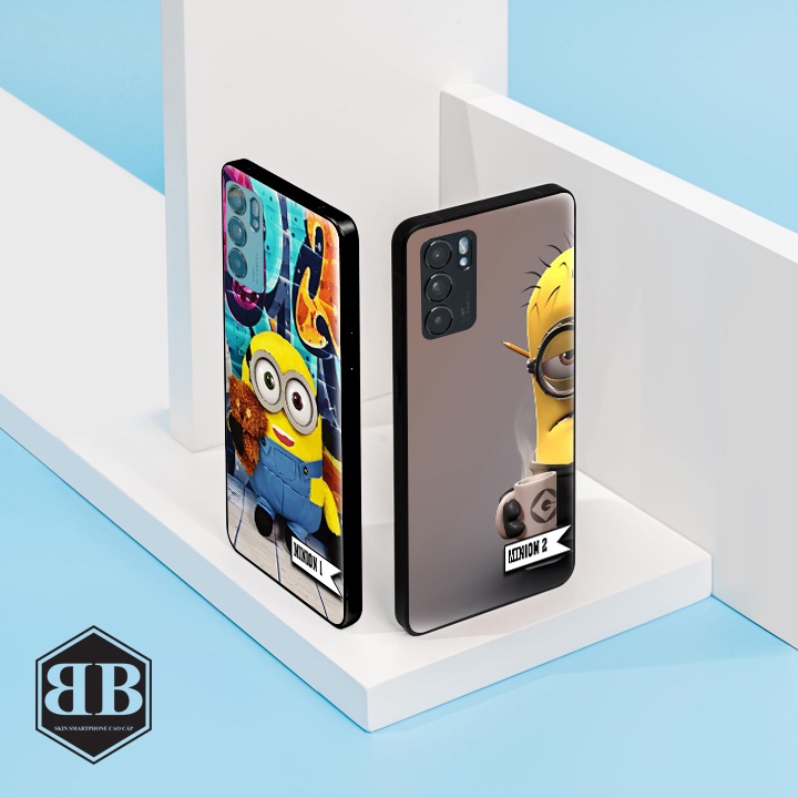Ốp lưng kính cường lực Oppo Reno 6 5G minion