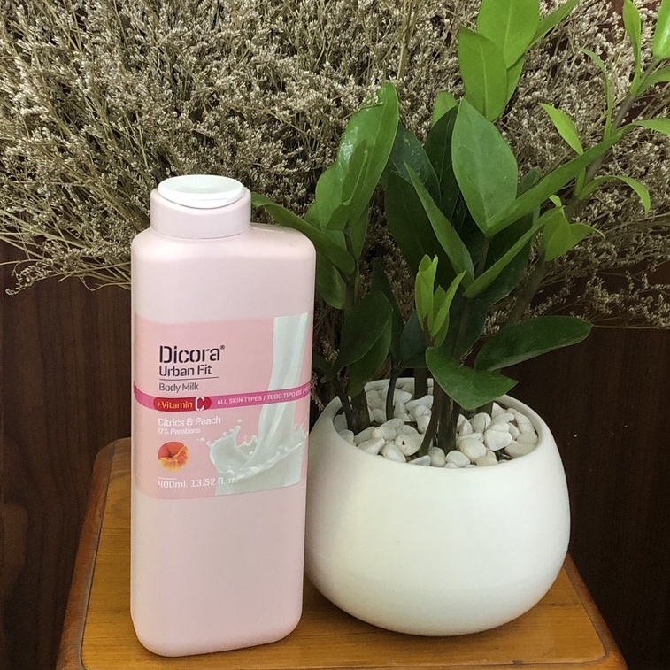 Sữa dưỡng thể Dicora Urban Fit citrics & peach vitamin C hương cam quýt và đào 400ml ngăn ngừa lão hoá, làm trắng da | BigBuy360 - bigbuy360.vn