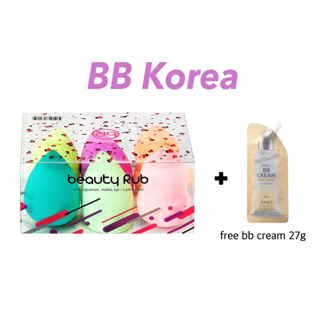 BB Makeup Sponge Korea, 3 types, 6 Pcs,+free BB Cream 27g,Makeup Sponges Blender Set Beauty Cosmetic Foundation Blending Applicator Puff, Miếng mút trang điểm BB Hàn Quốc, 3 loại, 6 mẫu,Bộ miếng mút trang điểm,sự hoàn mỹ dành cho kem nền dạng lỏng