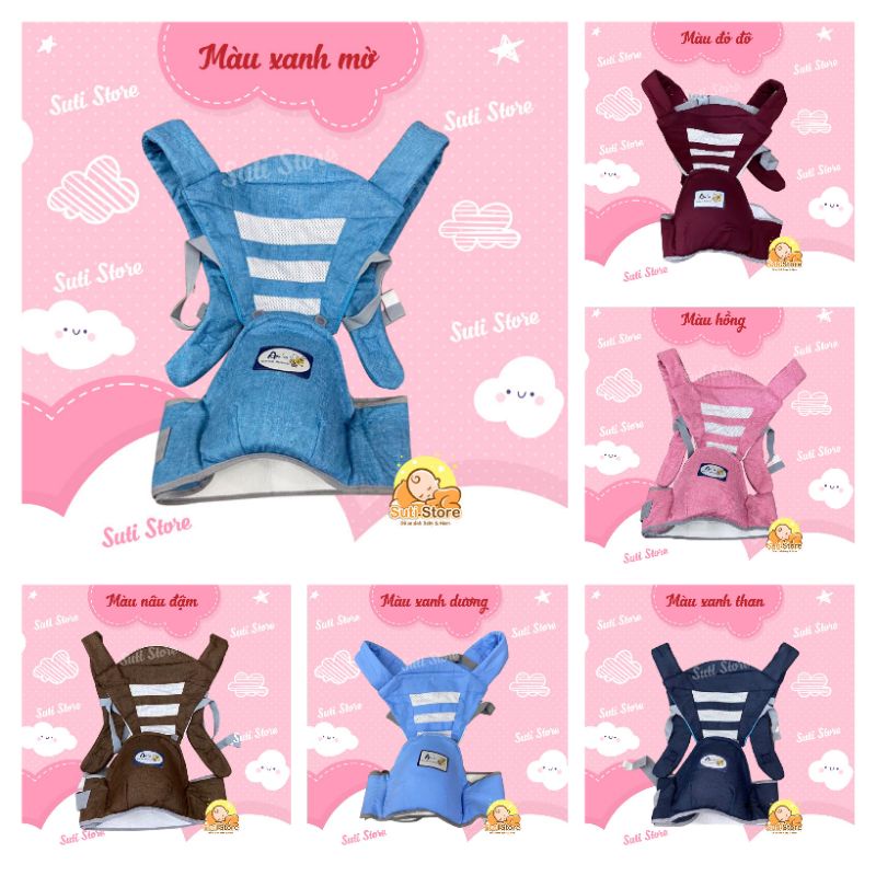 Địu ngồi Ankids trợ lực, địu thông hơi cao cấp 6 tư thế cho bé từ 0-36 tháng