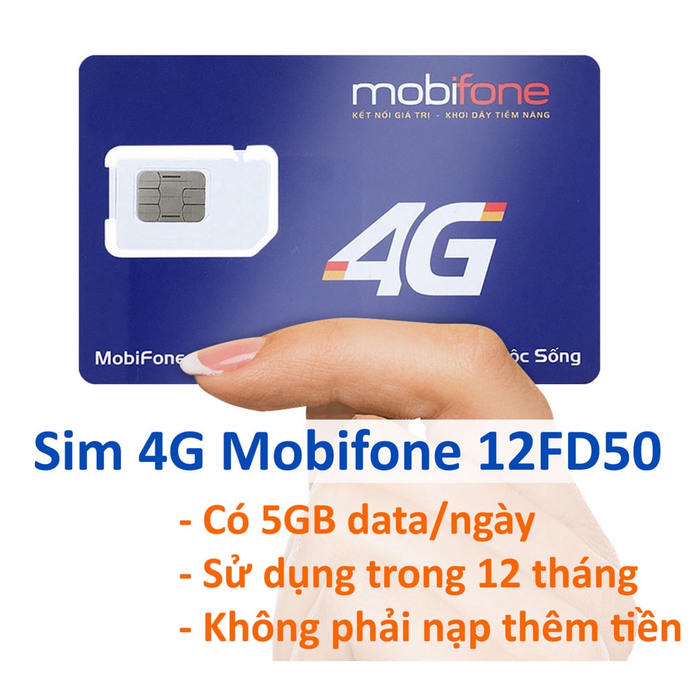 Sim Mobifone 4G 12max90 trọn gói không cần nạp tiền 6GB/tháng max băng thông sử dụng 16 tháng.