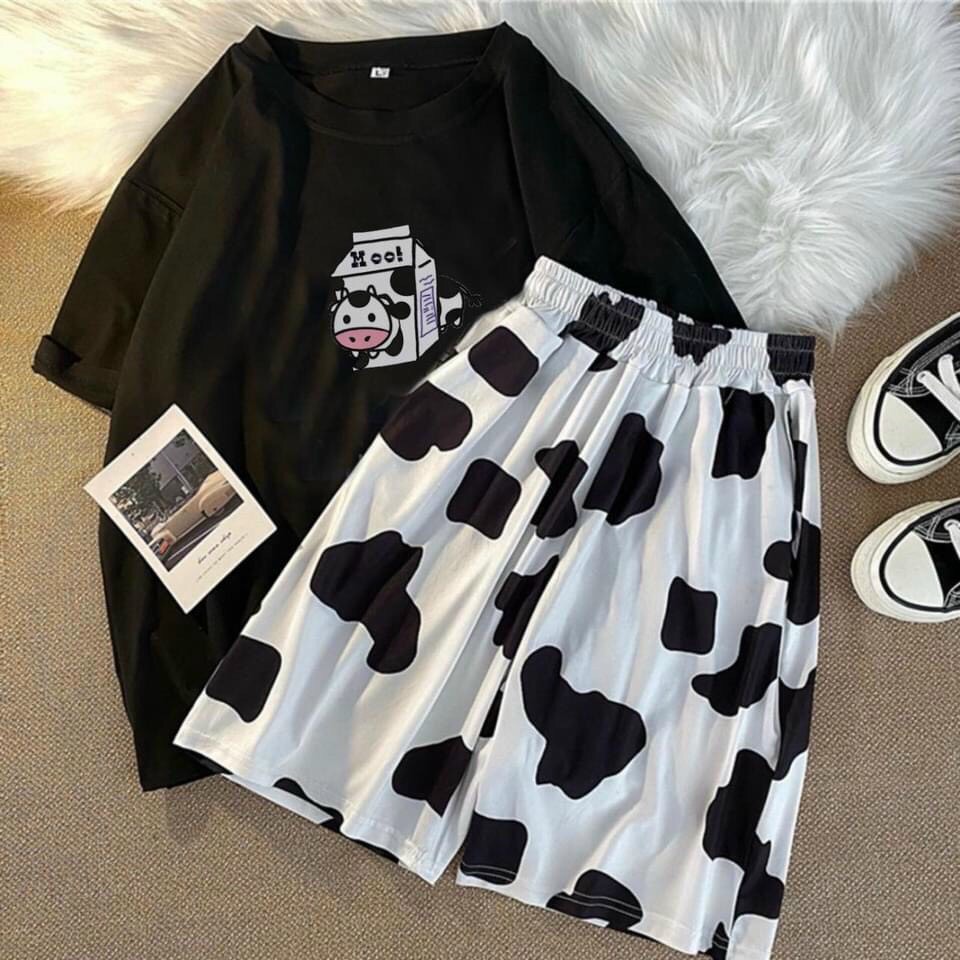 Set đồ bộ hoạt hình ❤️ Bộ mặc nhà Cartoon BÒ SỮA MILK Freesize Unisex nam nữ Molly Fashion