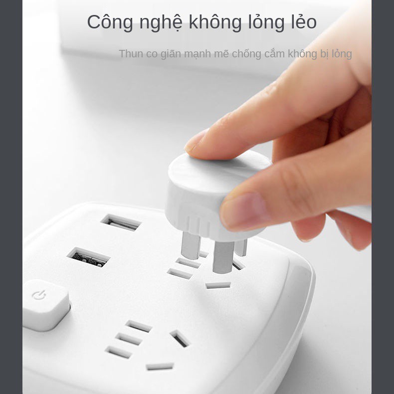 Dải điện gia đình đa năng Bảng ổ cắm USB điều khiển đục lỗ có kết nối dây và kéo cho sinh viên ký túc xá