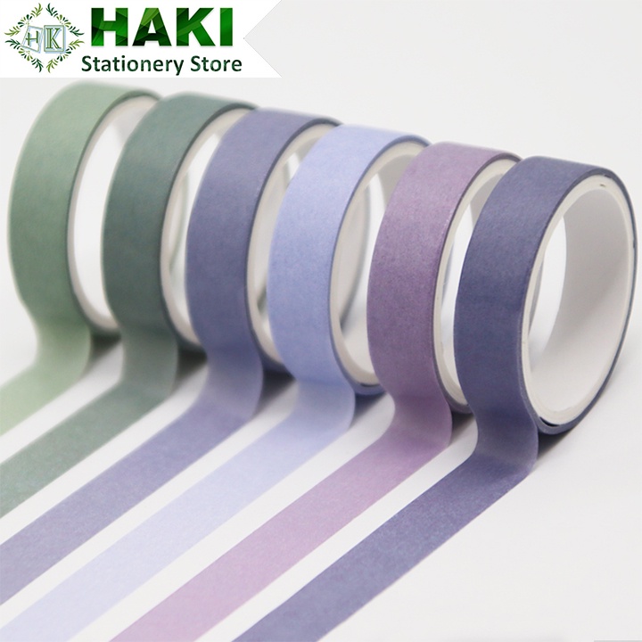 Washi tape cute HAKI, băng dính washi tape bộ 5 cuộn trang trí nhiều màu đáng yêu giá rẻ BD02