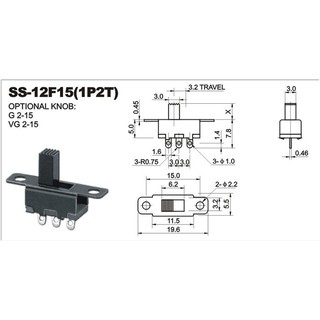4 chiếc công tắc gạt nguồn 3 chân 2 chế độ SS12F15