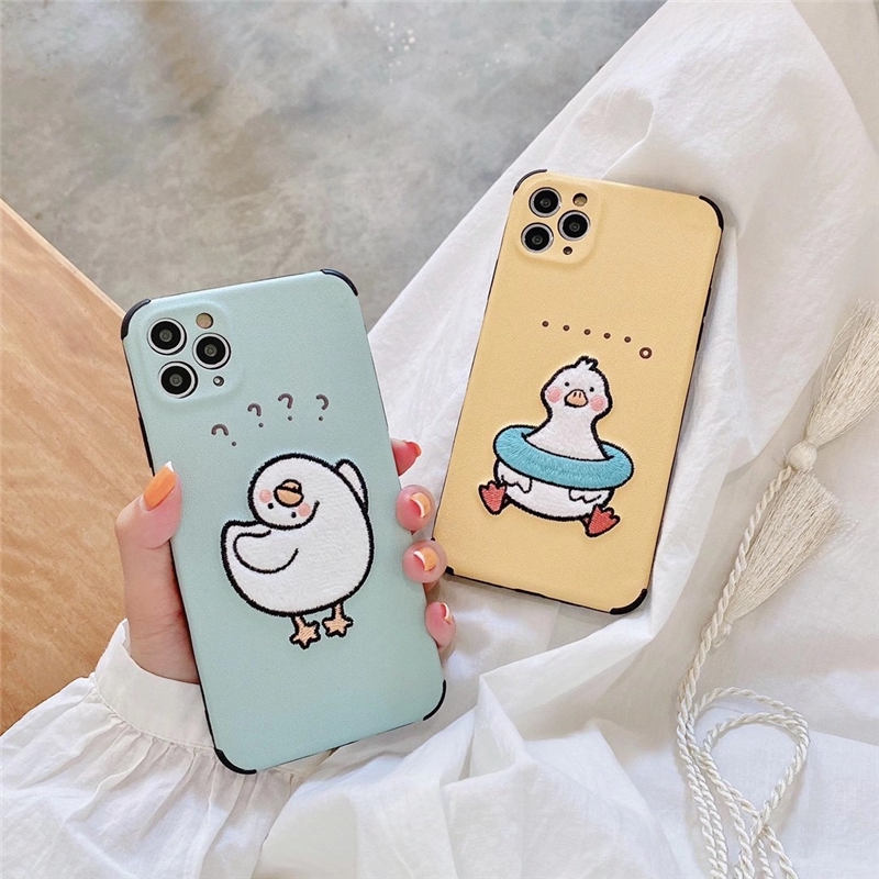Ốp lưng iphone thêu vịt vui nhộn 5/5s/6/6plus/6s/6splus/7/7plus/8/8plus/x/xr/xs/11/12/pro/max/plus/promax - Awifi H4-1 | BigBuy360 - bigbuy360.vn
